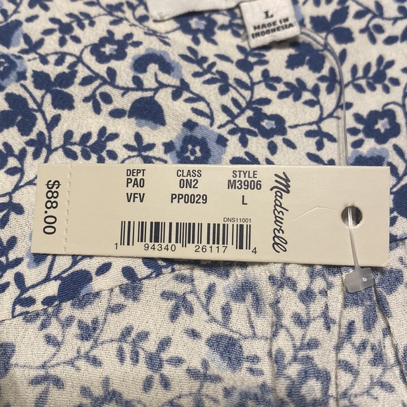 Madewell Americana Floral Tie Sleeve Button Front Top - Picture 2 of 2